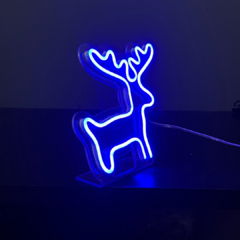 Placa Neon Led de Mesa Alce Natal