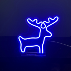 Placa Neon Led de Mesa Alce Natal - comprar online