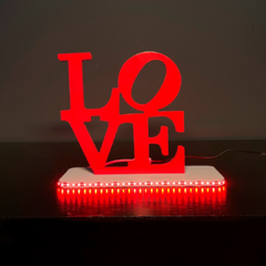 Palavra Decorativa Love de Mesa com base em Led Pvc 25x25 cm na internet