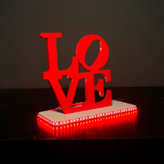 Palavra Decorativa Love de Mesa com base em Led Pvc 25x25 cm