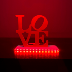 Palavra Decorativa Love de Mesa com base em Led Pvc 25x25 cm - loja online