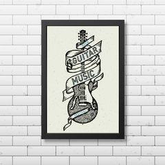 PLACA ROCK GUITAR MUSIC - comprar online