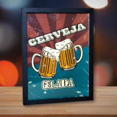 QUADRO PORTA TAMPINHAS CERVEJA GELADA