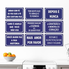 KIT 9 PLACAS DE RUA FRASES