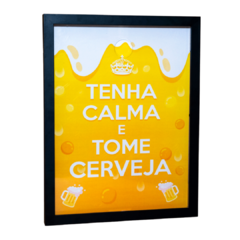 QUADRO PORTA TAMPINHAS TENHA CALMA E TOME CERVEJA - comprar online