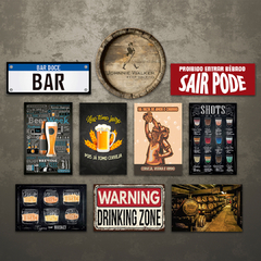 Kit 10 Placas Decorativas Bebidas Cervejas Frases Bar