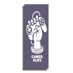 PLACA GAME 4 LIFE BLACK 40x15 cm