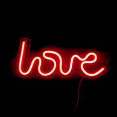 Placa Neon Led de Parede Palavra Love - comprar online