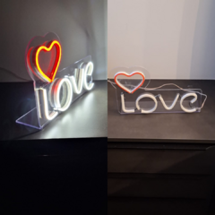 Placa Neon Led de Mesa Love - Art Print Decorações