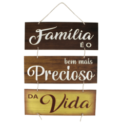 PLACA FAMÍLIA C/ CORDA 70x40 cm