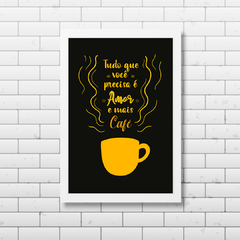 PLACA AMOR E MAIS CAFÉ - comprar online