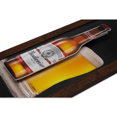 Quadro Relevo Beer Budweiser 40x15 cm - Art Print Decorações