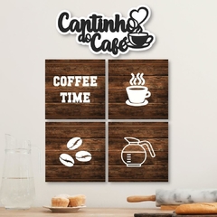 KIT 5 PLACAS CANTINHO DO CAFÉ COFFEE TIME