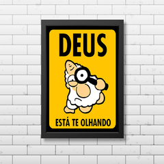 PLACA DEUS ESTÁ TE OLHANDO na internet