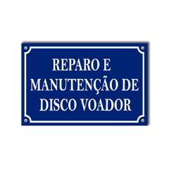 PLACA DE RUA DISCO VOADOR 20x13 cm - comprar online
