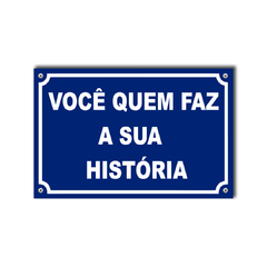 PLACA DE RUA HISTÓRIA 20x13 cm - comprar online