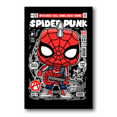 PLACA ILUSTRAÇÃO ARANHA PUNK FUNKO