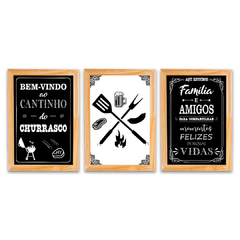 KIT 3 QUADROS CANTINHO DO CHURRASCO - comprar online