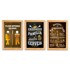 KIT 3 QUADROS CERVEJA E CHURRASCO - comprar online