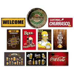 KIT 10 PLACAS CERVEJAS BEBIDAS FRASES - comprar online