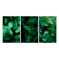 Kit 3 Placas Decorativas Folhas Verdes Jardim - comprar online