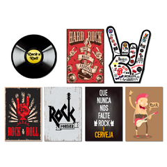 Kit 7 Placas Decorativas Música Rock Cerveja - comprar online