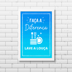 PLACA FRASE LAVE A LOUÇA - comprar online