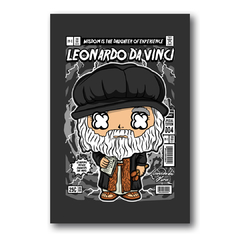 PLACA ILUSTRAÇÃO LEONARDO DA VINCI FUNKO