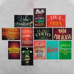 KIT 12 PLACAS FRASES 20x13 cm