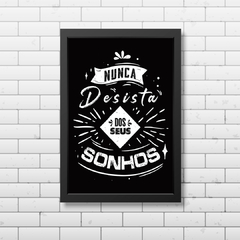 Placa Decorativa Frases de Motivação Nunca Desista 30x40cm