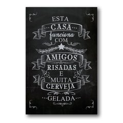 PLACA AMIGOS, RISADA E CERVEJA