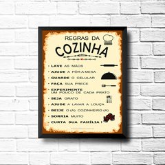 PLACA REGRAS DA COZINHA - comprar online