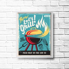 PLACA PARTY GRILL - Art Print Decorações