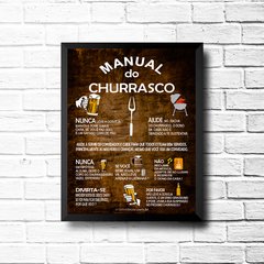 PLACA MANUAL DO CHURRASCO MADEIRA - comprar online