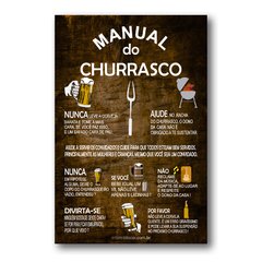 PLACA MANUAL DO CHURRASCO MADEIRA