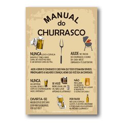 PLACA MANUAL DO CHURRASCO VINTAGE