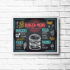 PLACA BURGER MENU - Art Print Decorações