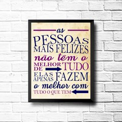 PLACA PESSOAS MAIS FELIZES - comprar online