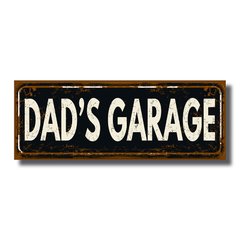 PLACA DAD'S GARAGE 40x15 cm - comprar online