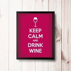 PLACA KEEP CALM AND DRINK WINE na internet