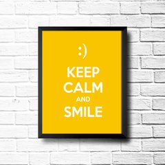 PLACA KEEP CALM AND SMILE na internet