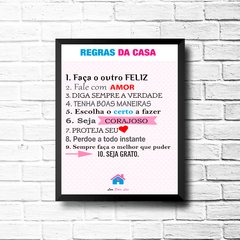 PLACA REGRAS DA CASA - comprar online