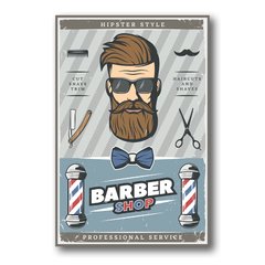 PLACA BARBER HIPSTER