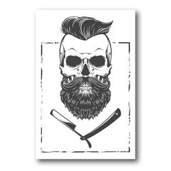 PLACA BARBER SKULL