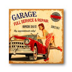 PLACA GARAGE OPEN 24/7 - comprar online