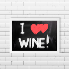 PLACA FRASE I LOVE WINE - comprar online