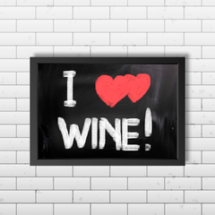 PLACA FRASE I LOVE WINE na internet