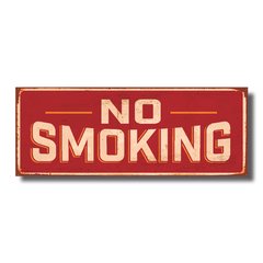 PLACA NO SMOKING 40x15 cm