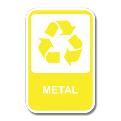 Placa de Sinalização Reciclagem Metal 20x13 cm
