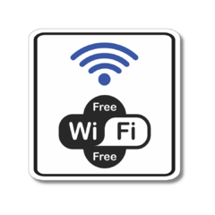 Placa de Sinalização Free Wifi 15x15 cm